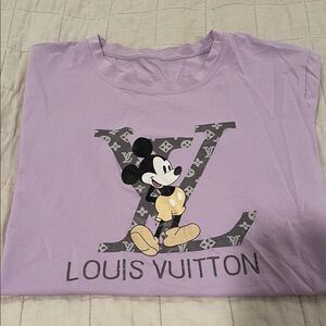 Louis Vuitton Lavender Tee with Mickey Mouse